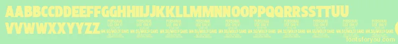 More about MollySansXC Bl PERSONAL Font MollySansXC Bl PERSONAL Font – Yellow Fonts on Green Background