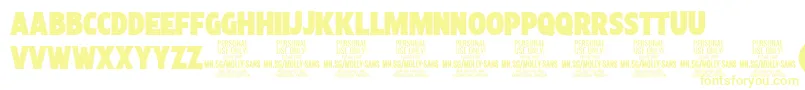 MollySansXC Bl PERSONAL-Schriftart – Gelbe Schriften