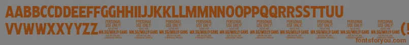 Weitere Informationen zur MollySansXC Bo PERSONAL-Schriftart MollySansXC Bo PERSONAL-Schriftart – Braune Schriften auf grauem Hintergrund