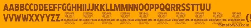 MollySansXC Bo PERSONAL Font – Brown Fonts on Orange Background