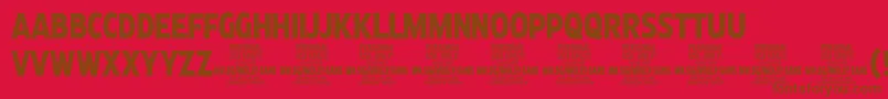 Fonte MollySansXC Bo PERSONAL – fontes marrons em um fundo vermelho