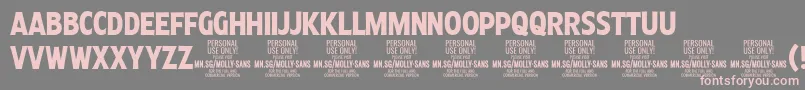 MollySansXC Bo PERSONAL Font – Pink Fonts on Gray Background