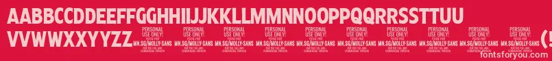 MollySansXC Bo PERSONAL Font – Pink Fonts on Red Background