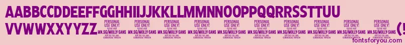 MollySansXC Bo PERSONAL Font – Purple Fonts on Pink Background