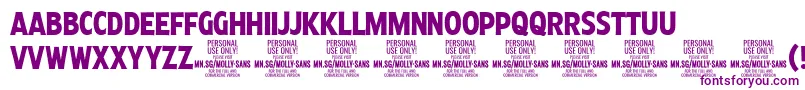 MollySansXC Bo PERSONAL Font – Purple Fonts on White Background