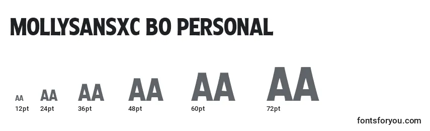 MollySansXC Bo PERSONAL Font Sizes