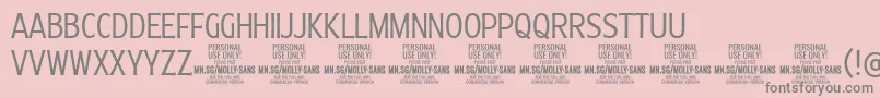 MollySansXC Li PERSONAL-Schriftart – Graue Schriften auf rosa Hintergrund