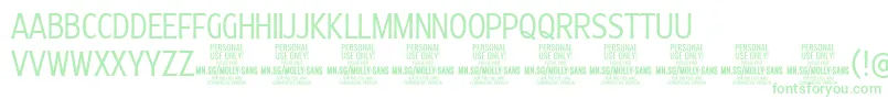 MollySansXC Li PERSONAL Font – Green Fonts on White Background