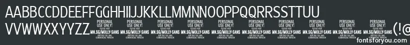 MollySansXC Li PERSONAL Font – White Fonts on Black Background