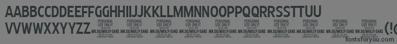 MollySansXC Me PERSONAL Font – Black Fonts on Gray Background