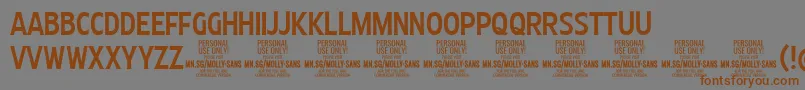 MollySansXC Me PERSONAL Font – Brown Fonts on Gray Background