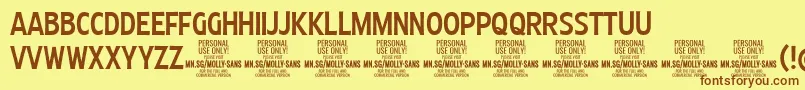 MollySansXC Me PERSONAL Font – Brown Fonts on Yellow Background