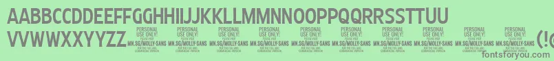 MollySansXC Me PERSONAL Font – Gray Fonts on Green Background