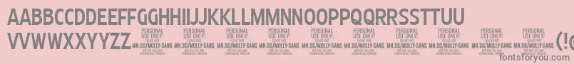 MollySansXC Me PERSONAL Font – Gray Fonts on Pink Background