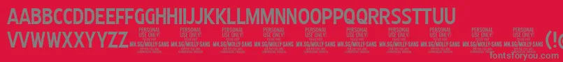 MollySansXC Me PERSONAL Font – Gray Fonts on Red Background