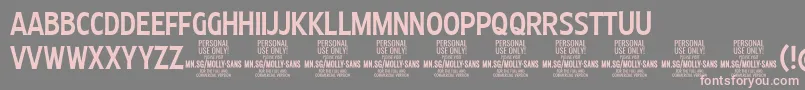 MollySansXC Me PERSONAL Font – Pink Fonts on Gray Background
