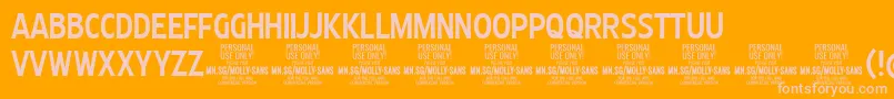 MollySansXC Me PERSONAL Font – Pink Fonts on Orange Background