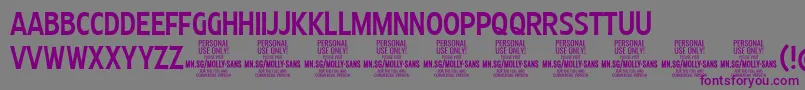 MollySansXC Me PERSONAL-Schriftart – Violette Schriften auf grauem Hintergrund