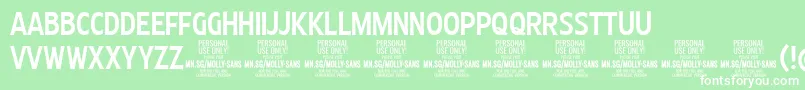 MollySansXC Me PERSONAL Font – White Fonts on Green Background