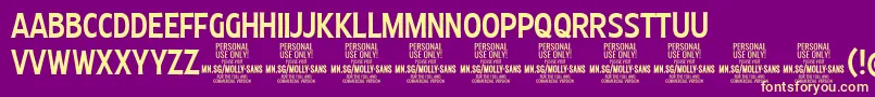 MollySansXC Me PERSONAL Font – Yellow Fonts on Purple Background