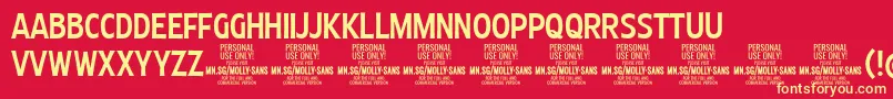 MollySansXC Me PERSONAL Font – Yellow Fonts on Red Background