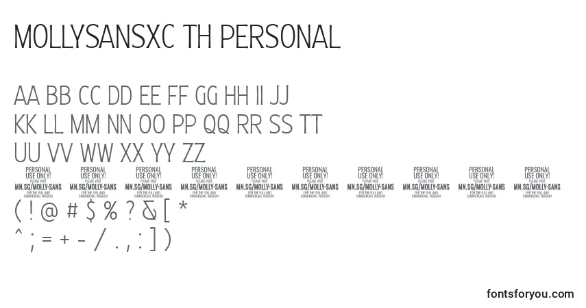 A fonte MollySansXC Th PERSONAL – alfabeto, números, caracteres especiais