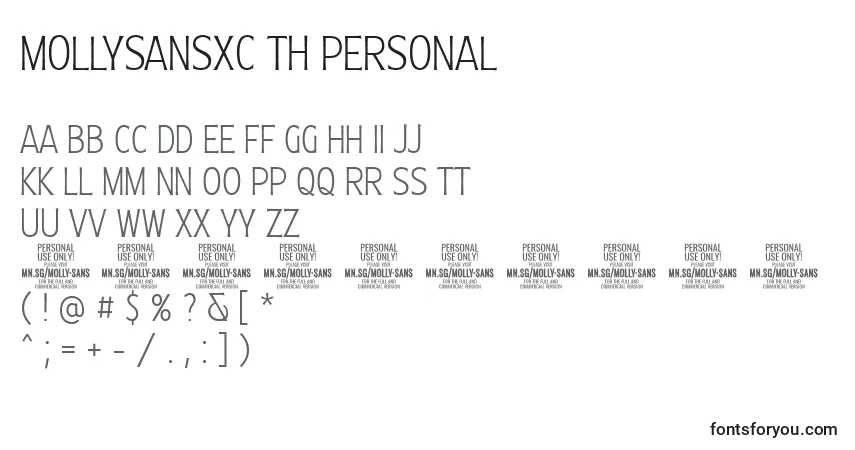 MollySansXC Th PERSONALフォント–アルファベット、数字、特殊文字