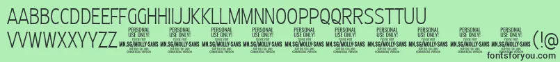 MollySansXC Th PERSONAL Font – Black Fonts on Green Background