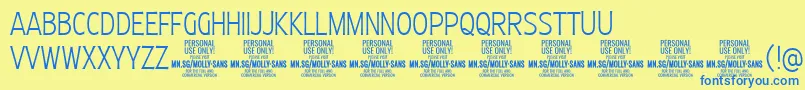 MollySansXC Th PERSONAL Font – Blue Fonts on Yellow Background