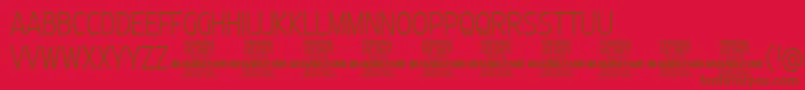 Fonte MollySansXC Th PERSONAL – fontes marrons em um fundo vermelho