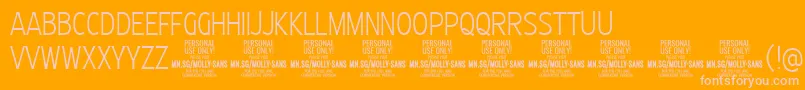 フォントMollySansXC Th PERSONAL – オレンジの背景にピンクのフォント