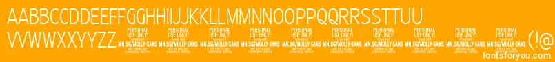 MollySansXC Th PERSONAL Font – White Fonts on Orange Background