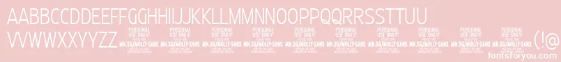 MollySansXC Th PERSONAL Font – White Fonts on Pink Background