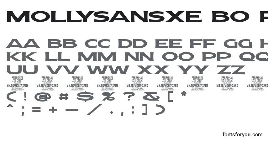 Шрифт MollySansXE Bo PERSONAL – алфавит, цифры, специальные символы