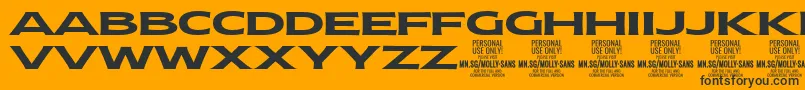 Czcionka MollySansXE Bo PERSONAL – czarne czcionki na pomarańczowym tle