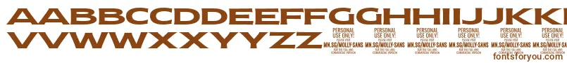 Więcej informacji o czcionce MollySansXE Bo PERSONAL Czcionka MollySansXE Bo PERSONAL – brązowe czcionki na białym tle
