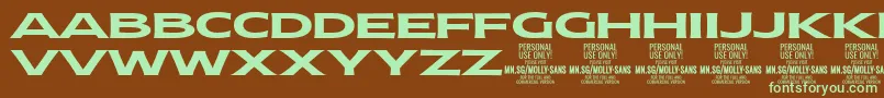 MollySansXE Bo PERSONAL Font – Green Fonts on Brown Background