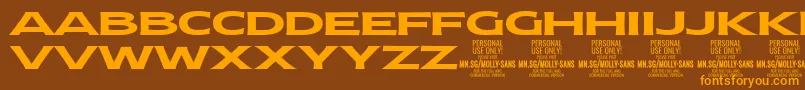 MollySansXE Bo PERSONAL Font – Orange Fonts on Brown Background