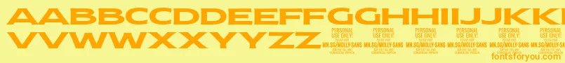 Police MollySansXE Bo PERSONAL – polices orange sur fond jaune