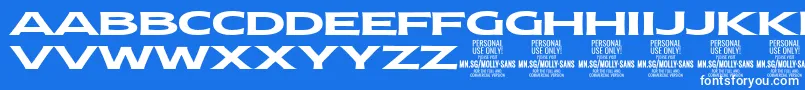 Подробнее о шрифте MollySansXE Bo PERSONAL Шрифт MollySansXE Bo PERSONAL – белые шрифты на синем фоне