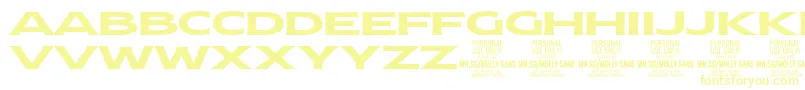More about MollySansXE Bo PERSONAL Font MollySansXE Bo PERSONAL Font – Yellow Fonts on White Background