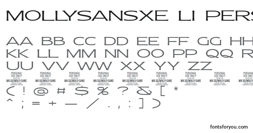 MollySansXE Li PERSONAL Font – alphabet, numbers, special characters
