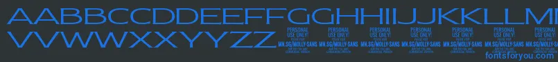 MollySansXE Li PERSONAL Font – Blue Fonts on Black Background
