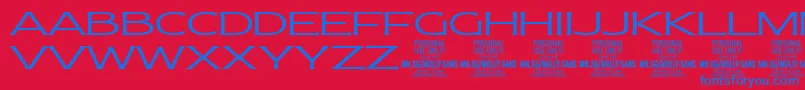 fuente MollySansXE Li PERSONAL – Fuentes Azules Sobre Fondo Rojo