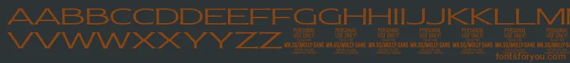 MollySansXE Li PERSONAL Font – Brown Fonts on Black Background