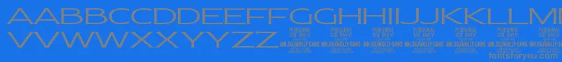 Fonte MollySansXE Li PERSONAL – fontes cinzas em um fundo azul