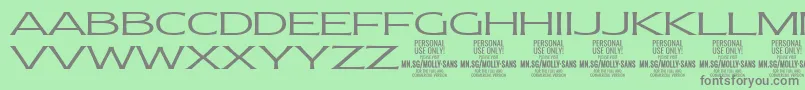 MollySansXE Li PERSONAL Font – Gray Fonts on Green Background