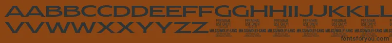 MollySansXE Me PERSONAL Font – Black Fonts on Brown Background