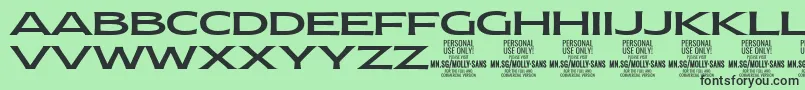MollySansXE Me PERSONAL Font – Black Fonts on Green Background