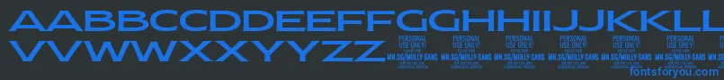 MollySansXE Me PERSONAL Font – Blue Fonts on Black Background
